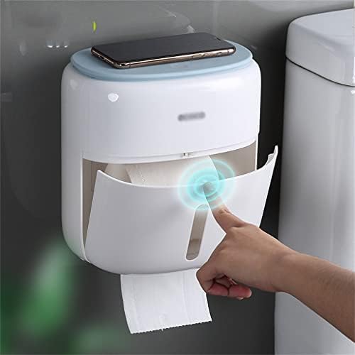 Кутия за тоалетни кърпички DINGZZ Кутия за тоалетна хартия Стенен За Баня с Перфорирана Ролка Тоалетна хартия Полк за тоалетна хартия