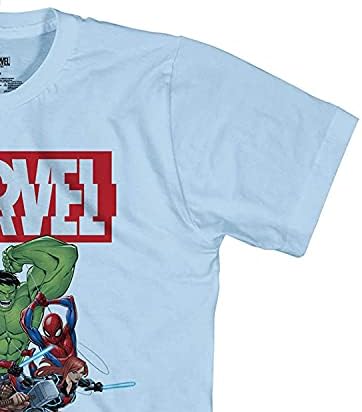 Тениска Marvel Boys Comics Отмъстителите - Тениска с Човека-Паяк, с Железен Човек, Капитан Америка и Халком - Връщане към класическата