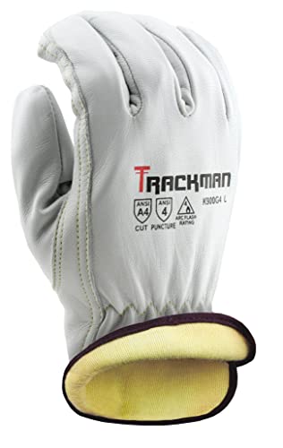 Работни ръкавици Stauffer Trackman от коза кожа премиум-клас с подплата от кевлар, устойчиви на гумата (много големи)