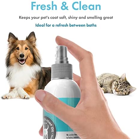 Metin Конопляный Безводен шампоан спрей за кучета - от коноп масло и успокояващ екстракт от ванилия, 8 течни унции – за котки и