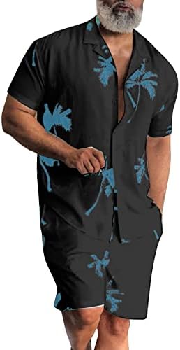 Мъжки Хавайски Комплекти, Всекидневен Костюм Копчета от 2 Теми, Комплекти за Почивка, Плаж Летни Ризи