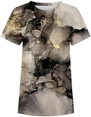 Блуза, Тениска за Момичета Лято Есен с Къс Ръкав 2023 през Цялата Деколте Лодка Памучен Тениска с Графичен Дизайн за Почивка F9