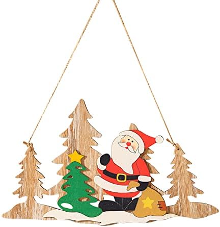 Кристални Декорации за Коледа Дървена Окачване Коледна Елха Етикет Украса на Сцената Висулка Кристали До 10