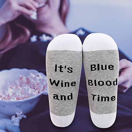 Чорапи LEVLO Wine and Blue Влюбените за любителите на виното и сини чорапи Time