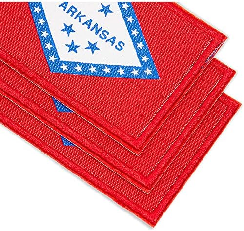 Тъкани ютия На нашивках на щата, апликация с флага на Арканзас (3 x 2 инча, 12 опаковки)