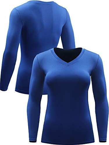 Жените Риза CADMUS с дълъг ръкав за тренировки Dry Fit, Тениски за Йога с V-образно деколте