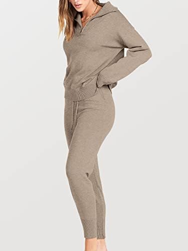 Дамски дрехи ANRABESS от две части, Комплекти, Пуловери, Пуловер с дълъг ръкав и Панталони на експозиции, Комплекти за почивка