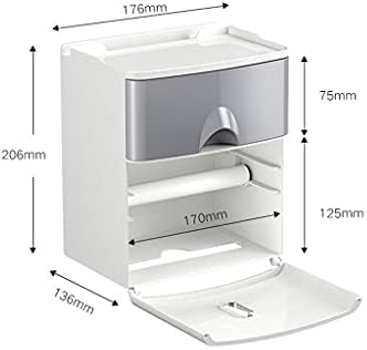 Многофункционален държач за тоалетна хартия RENSLAT, Водоустойчива кутия за съхранение на тоалетни кърпички, Творческа монтиране на стена за баня, Аксесоари за баня (?