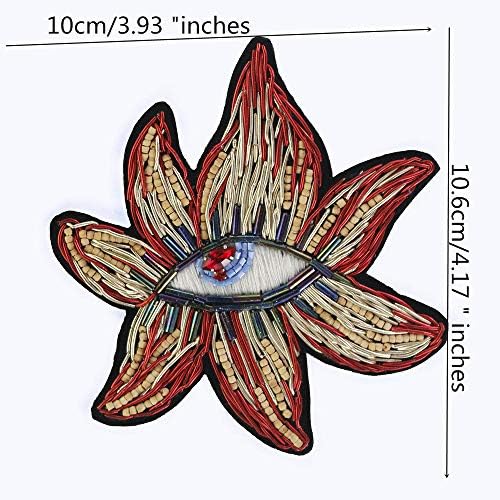 Ръчна изработка от мъниста лепенки за окото дизайн на цветя САМ шевни апликация за обувки, чанта Индийски Копринени икона 1бр TH2007