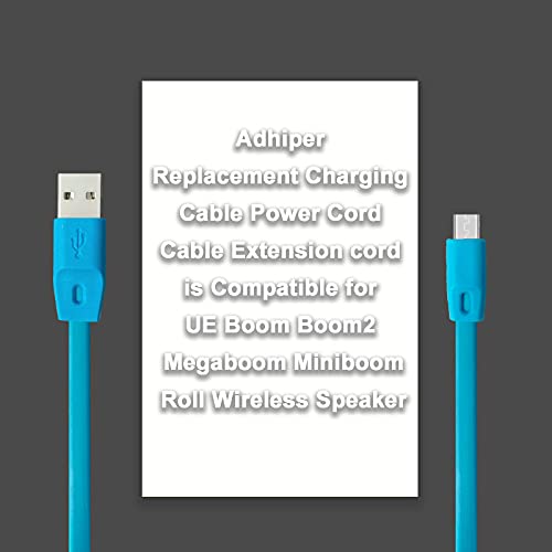 Преносимото кабел за зареждане Adhiper, Удължител за захранващия кабел /Кабел за зареждане, Съвместим с безжична колона ЕС Boom /Boom2/ Megaboom / Miniboom Roll (в синьо)