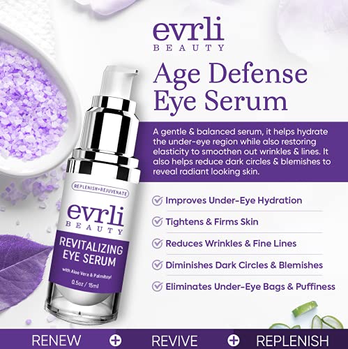 Evrli Beauty - Крем-серум премиум-клас Total Ageless Eye Cream - анти-Стареене грижа за кожата - Намалява тъмните кръгове, Подпухналост,