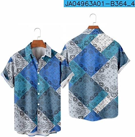 Мъжки ризи за боулинг с къс ръкав и копчета, хавайски ежедневни лятна плажна риза Aloha с принтом, рейв-риза Regular Fit, рейв-риза