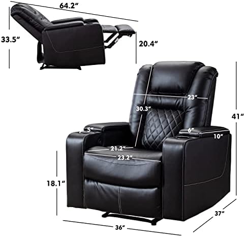 Комплект от 3 електрически колички-качалок CANMOV, Електрически люлеещи се столове с USB портове и Подстаканниками, Столове за домашно кино от дишаща естествена кожа съ