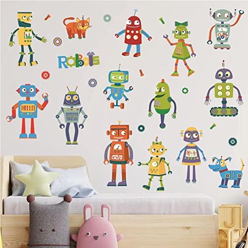 Стикери за стена с Роботи, Образователни Стикери за стена, Водоустойчиви Стикери за Класната Стая, Декорация на стените на Детската