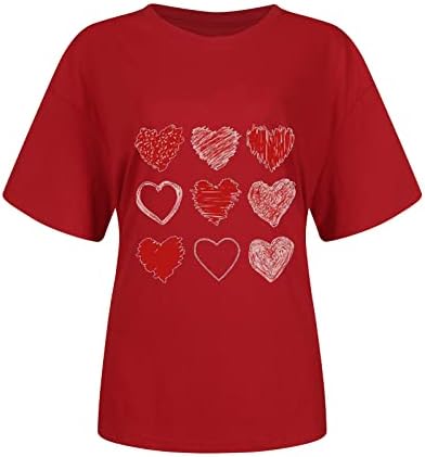 Camiseta de manga corta против cuello redondo de San Valentín para mujer #552
