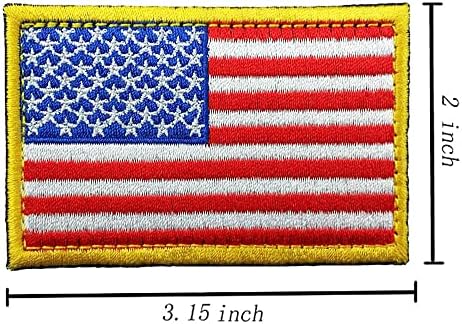 Тактически американски флаг, Бродирана нашивка с златен кант на САЩ, емблемата на Военни униформи, на Съединените Щати, 2 (3,15X2 инча)