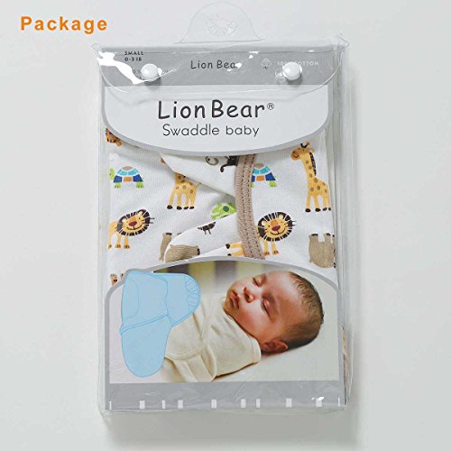 Одеало за свободни новородени LionBear Унисекс - Памук, Регулируема, (Малка) 0-3 месеца,