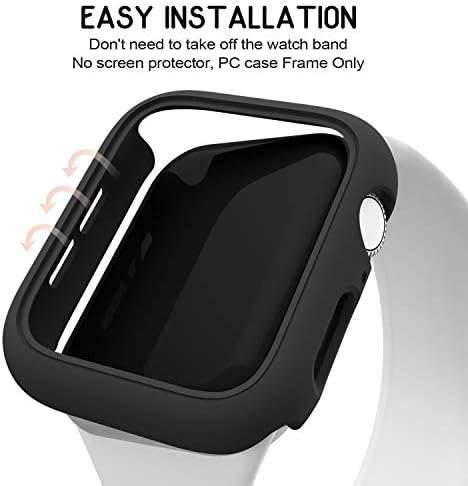 Комплект от 3 теми, съвместими за Apple Watch Case 45 мм Series 8 Series 7, твърд калъф-броня за PC, Защитна рамка [без фолио за