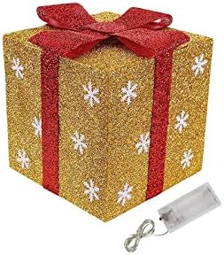 Koippimel Подаръчни Кутии с Осветление, Коледна Украса за Коледната Елха на Открито, Декорации за Дома Бала 2022 (Злато, A)