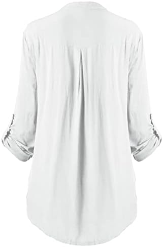Дамски модни свободна ежедневни риза голям размер свързани с V-образно деколте и дълъг ръкав, копчета