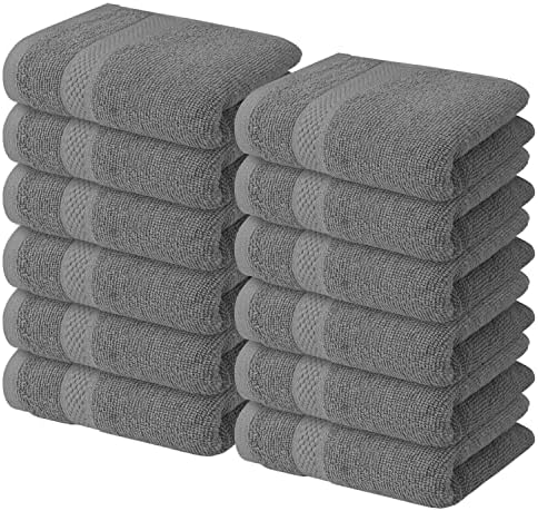 Комплект хавлиени кърпи Infinitee Xclusives Premium Сив, комплект от 4 + мочалок - Комплект от 12 трайни кърпи с висока попиваща способност, идеално подходящи за ежедневна употреб