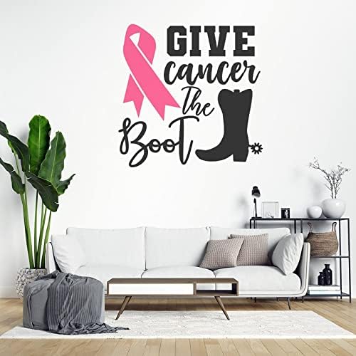 Дайте Рак Удар Vinyl Стикер на Стената Розовата Лента Стикери за стена Борба с рака на Осведомеността Стикер Войн Декоративни Стикери
