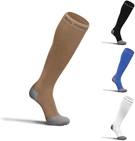 Спортни Компресия чорапи Run Forever за Жени и Мъже | Компресия Чорапи Медицински клас с налягане до Коляното 20-30 мм hg.календар.