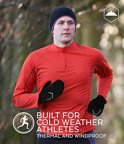 Ръкавици-ръкавици за бягане със сензорен екран - Зимни втулки за ръкавици с мек калъф-варежкой за текстови съобщения, каране на колело и шофиране - Тънки, леки, топли
