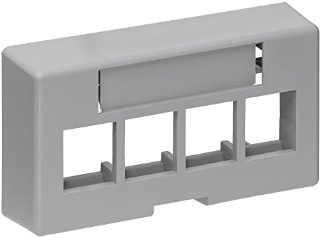 Leviton 49910-EG4 4-Портов Модулни Мебели за дома панел повишена дълбочина QuickPort, Сив