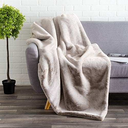 Висококачественото двустранно одеяло от изкуствена кожа - Голям: 50x60 см, Кафяво-кафяво Койот - Плюшено Кадифена мека норковый