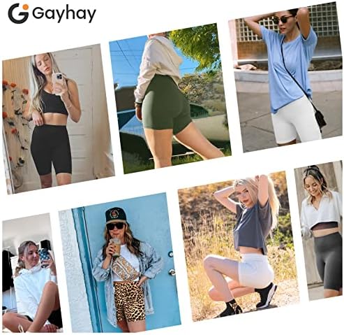 Байкерские шорти GAYHAY с джобове за жени – Меки Спортни Шорти с контрол на корема с Висока Талия за практикуване на Йога и Спорта