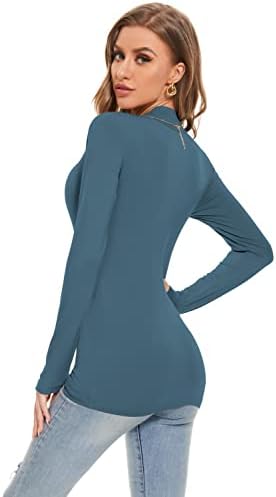 Дамски блузи с имитация на Turtlenecks с Активен Базов слой и дълъг ръкав