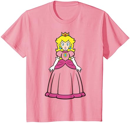 Тениска с просто Портрет на принцеса на Супер Марио Праскова
