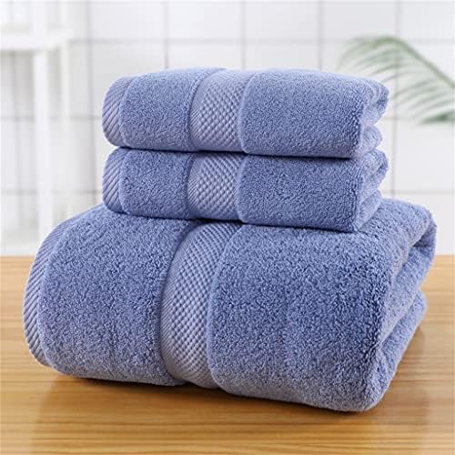 LIUZH Комплект от 3 теми от чист памук, дишането мъжки и женски хавлиени кърпи и утолщенных Абсорбираща хавлиени кърпи (Цвят: B размер: както е показано на фигурата)