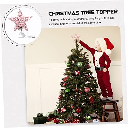 BESTOYARD Светещ Звезда На Върха на Дървото, Декорация във формата на Коледно, Коледно led Звезден Topper, Заточени Коледа Коледа