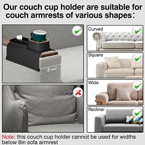 Тава за диванного подлакътник - Силиконов подлакътник за дивана, здрав и е светло претеглят, противоскользящий Подлакътник за дивана, които се използват за кафе ча?