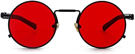 EYLRIM Кръгли Очила в стил Steampunk, Очила в стил Хипи, Готическата Метална Дограма, UV-Блокер Лещи