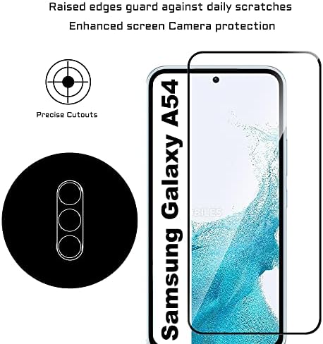 Защитно фолио от закалено стъкло Suttkue за Samsung Galaxy A54 5G с корпус Galaxy A54 5G, твърдост 9H, Защита от надраскване, Защита от пръстови отпечатъци, Амортизация, Защита от удари