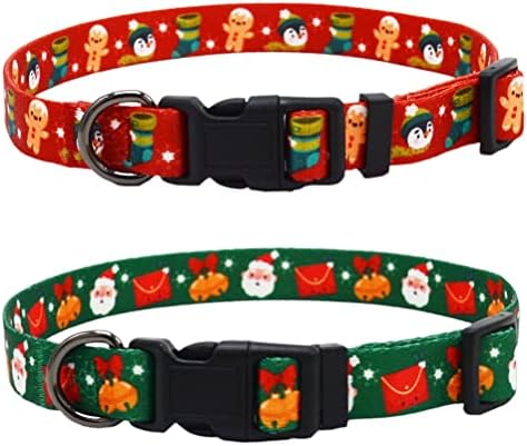 2 Опаковане на Коледни Греди за кучета с D-образен Пръстен, Регулируеми Мрежести Сверхмощных Коледни Греди за домашни любимци, Зелен и Червен цвят, за Малки, Средни и
