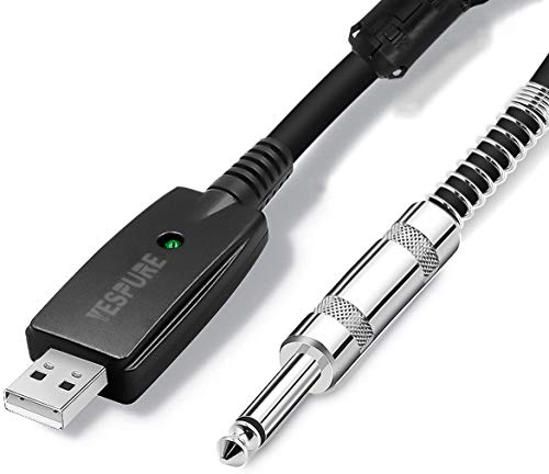 Китара Кабел YESPURE USB Адаптер за Свързване на Бас-китара към USB Линк, Професионален Кабел за Китара запис към PC USB Линк, Водещ