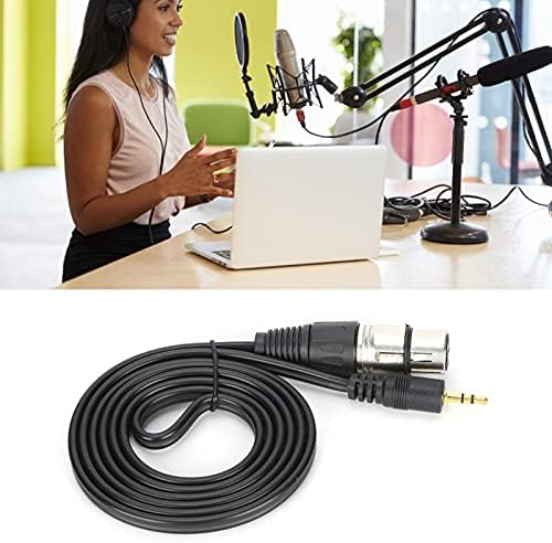 Кабел с микрофон DAUERHAFT, Здрав кабел с 3,5 мм от щепсела към XLR-штекеру, Трайни, лесни за улавяне, Гъвкав за преносим микрофон (черен, 1,5 m / 4,92 метра)