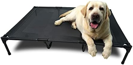 Повдигнати легло за кучета Fuzzywoozy, Улични Повдигнати легла за кучета с Нескользящими Крака, за домашни любимци с тегло до 50/70/150 паунда (X-Large, Сив)