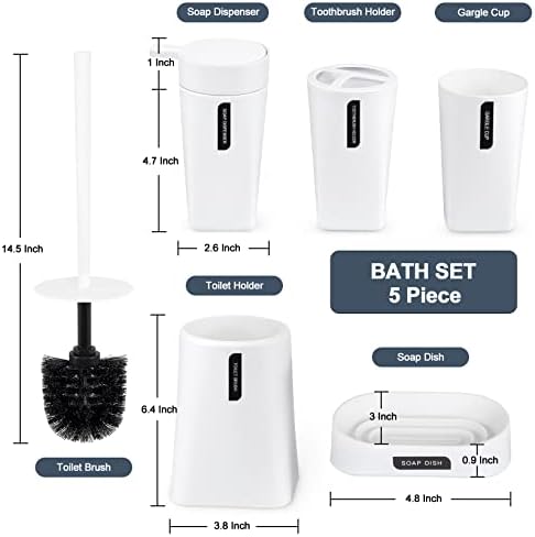 Комплект Аксесоари за баня, Бяла Набор от Аксесоари за баня от 5 теми, Организаторите За мивка В Банята, Държач за четка за зъби,