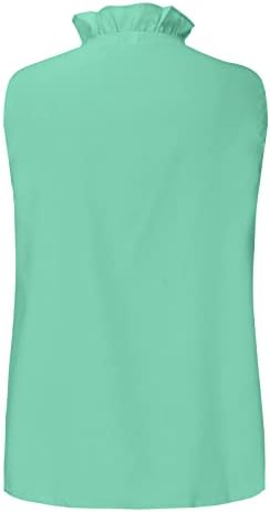 Дамска Тениска Без ръкав, с Дълъг Ръкав, Есенно-Летни Дрехи, V-Образно Деколте, Скромен Топ с Баской Тениска за Жени OS OS