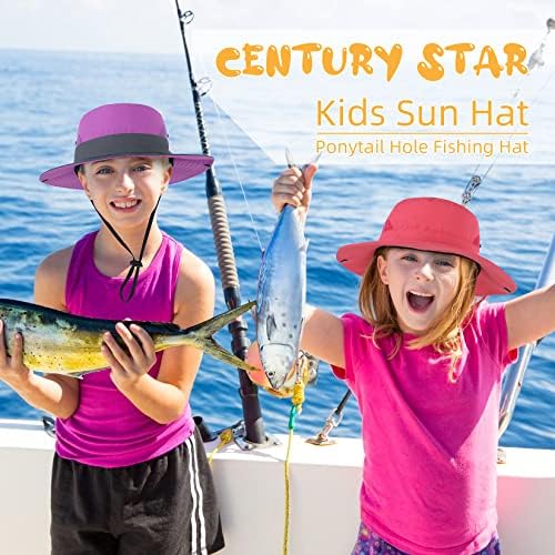 Century Star Детска Шапка От Слънцето с Кон Опашка За Момичета UPF 50, Шапка-Кофа, Лятна Плажна Детска Шапка За Риболов С Широка
