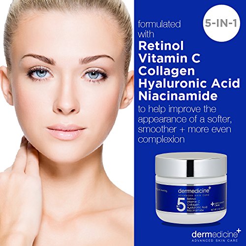 Ретинол, витамин С, Колаген, хиалуронова киселина и ниацинамид 5 в 1 | Мощен крем за лице, който Може да помогне за Подобряване