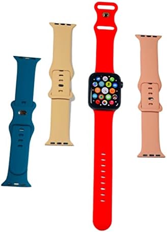 4 опаковки ремъците на часа за жени, които са съвместими с каишка на Apple Watch 38 мм 40 мм 41 мм 42 мм 44 мм 45 мм на 49 мм, мек силикон водоустойчив каишка, съвместима с iWatch Apple Watch