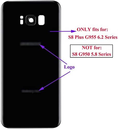 Подмяна на задната стъклен капак на задната врата на Samsung Galaxy S8+ G955 6,2, Galaxy S8 Плюс Всички версии на модела, с панделка (S8 Plus G955 6,2 /черен)