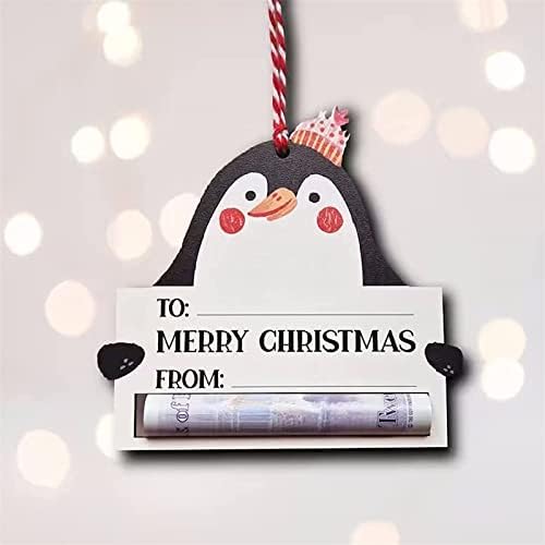 Коледа в Чантата си Подвесное Дървена Украса на Коледните Чантата си Уникален Титуляр за пари Празнични и Коледни Пари и Подарък