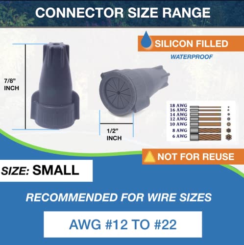 100 Опаковки непромокаеми кабелни конектори премиум-клас 12-22 AWG Озеленяване Кабелен Конектор за Електрически Гайки, Капачки за